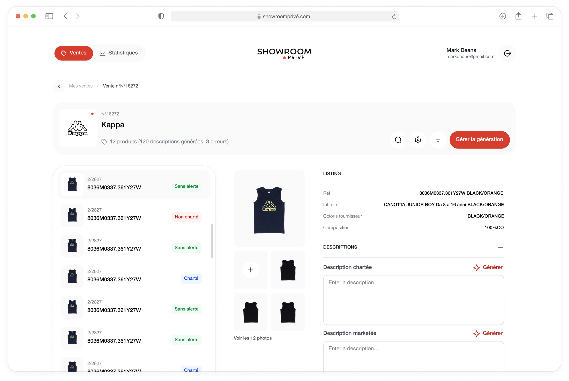Showroomprivé web mock-up