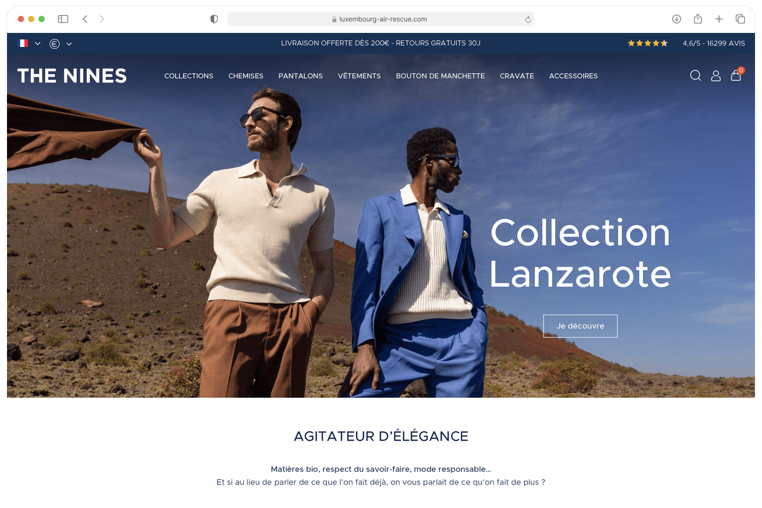 Boutique The Nines, propulsée par PrestaShop