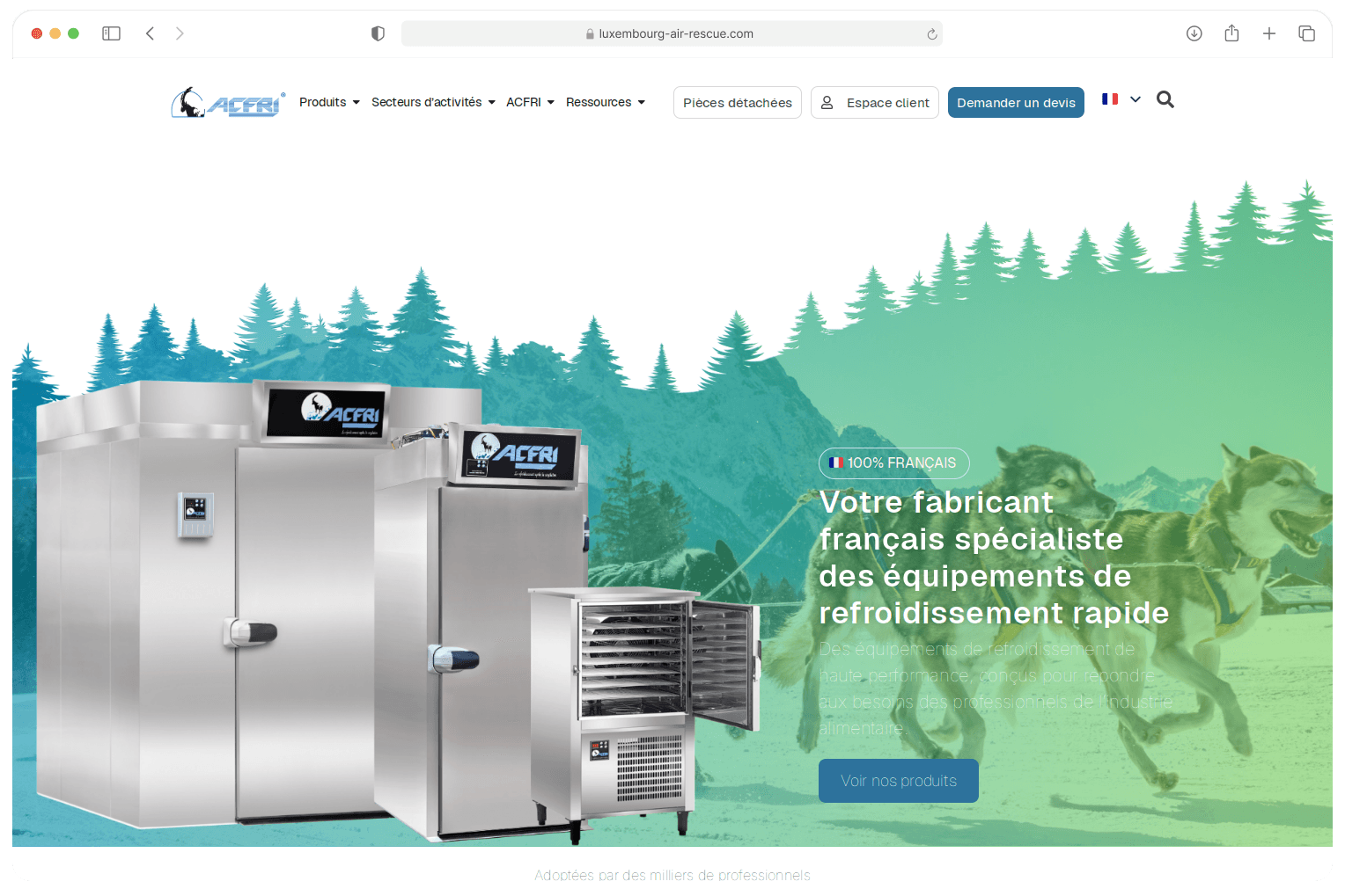 Site d'ACFRI, propulsé par WordPress, vu par un visiteur