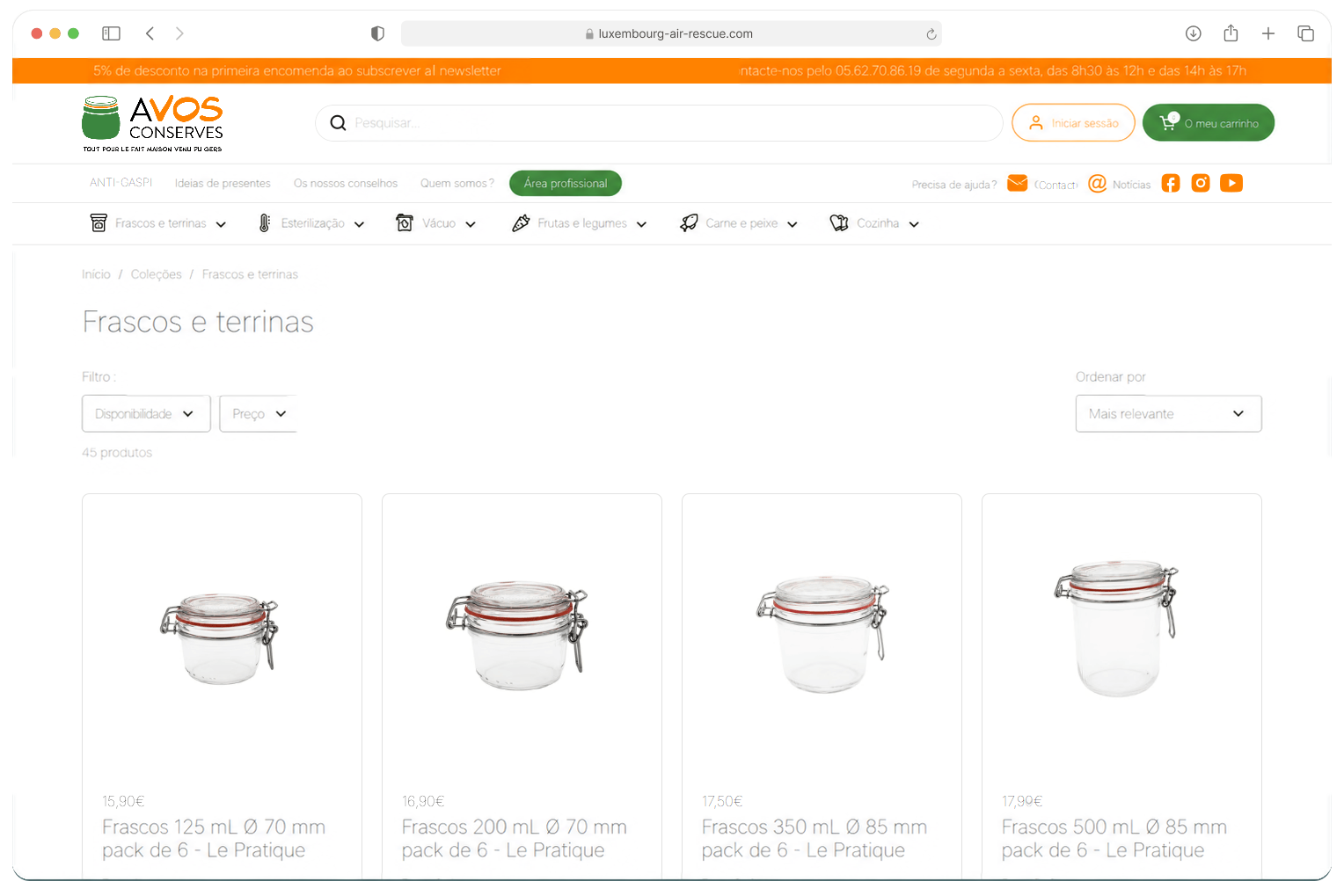 Coleção Bocaux et Terrines da À Vos Conserves, desenvolvida com Shopify