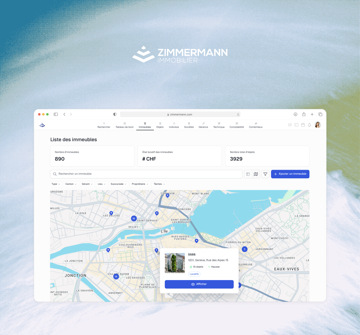 Rental management tool redesigned for Zimmermann Immobilier