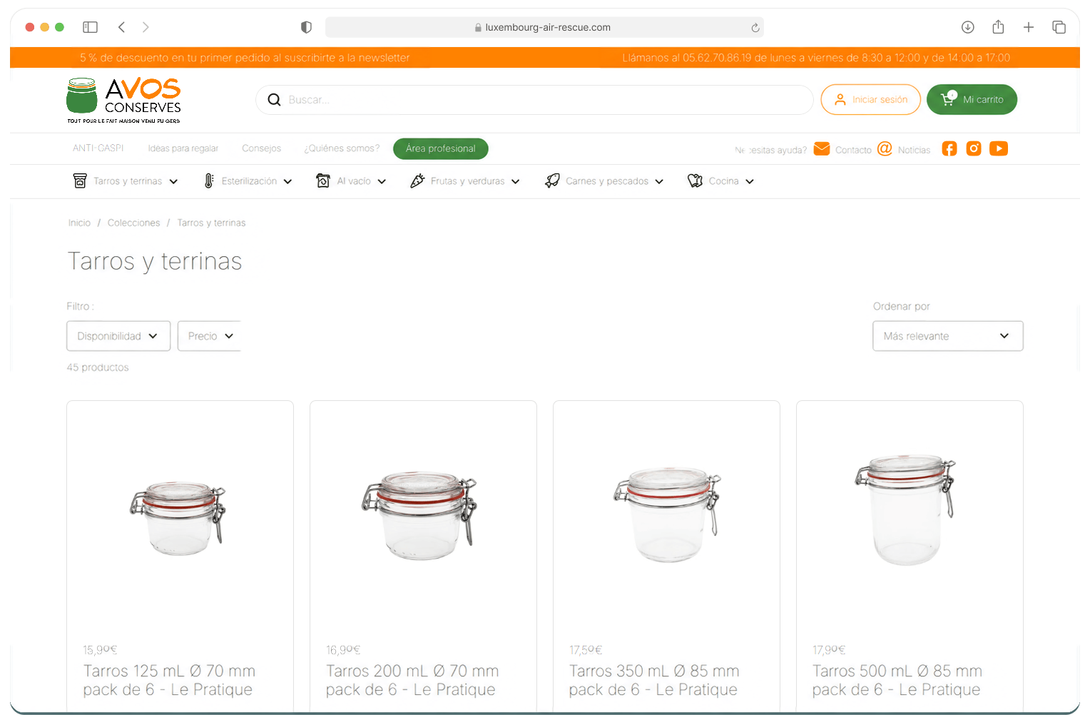Colección «Bocaux et Terrines» de À Vos Conserves, creada con Shopify
