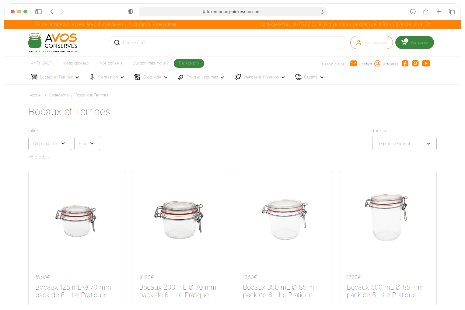 Collection Bocaux et Terrines d'À Vos Conserves, propulsée par Shopify