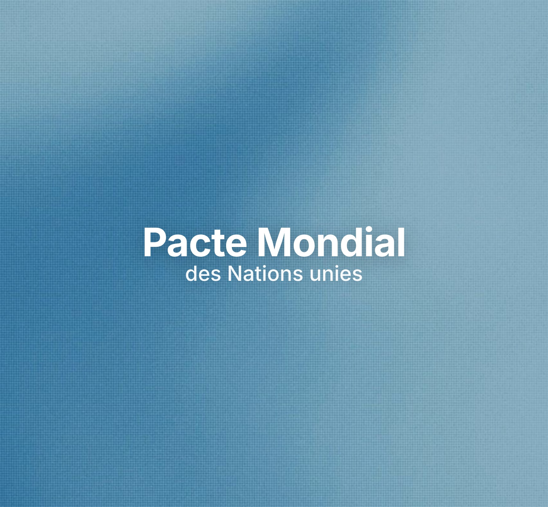 Pacte Mondial des Nations unies Logo