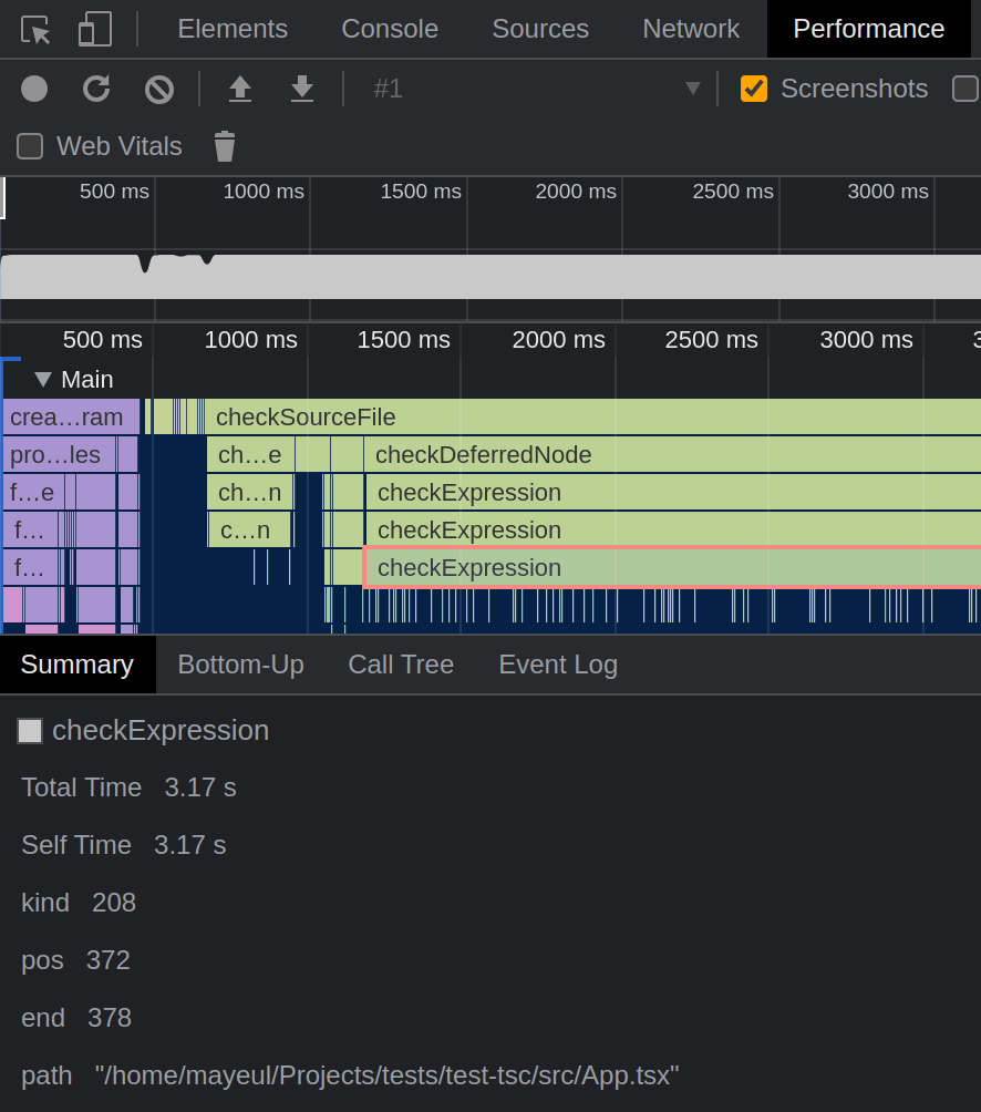 Performance checkExpression App.tsx