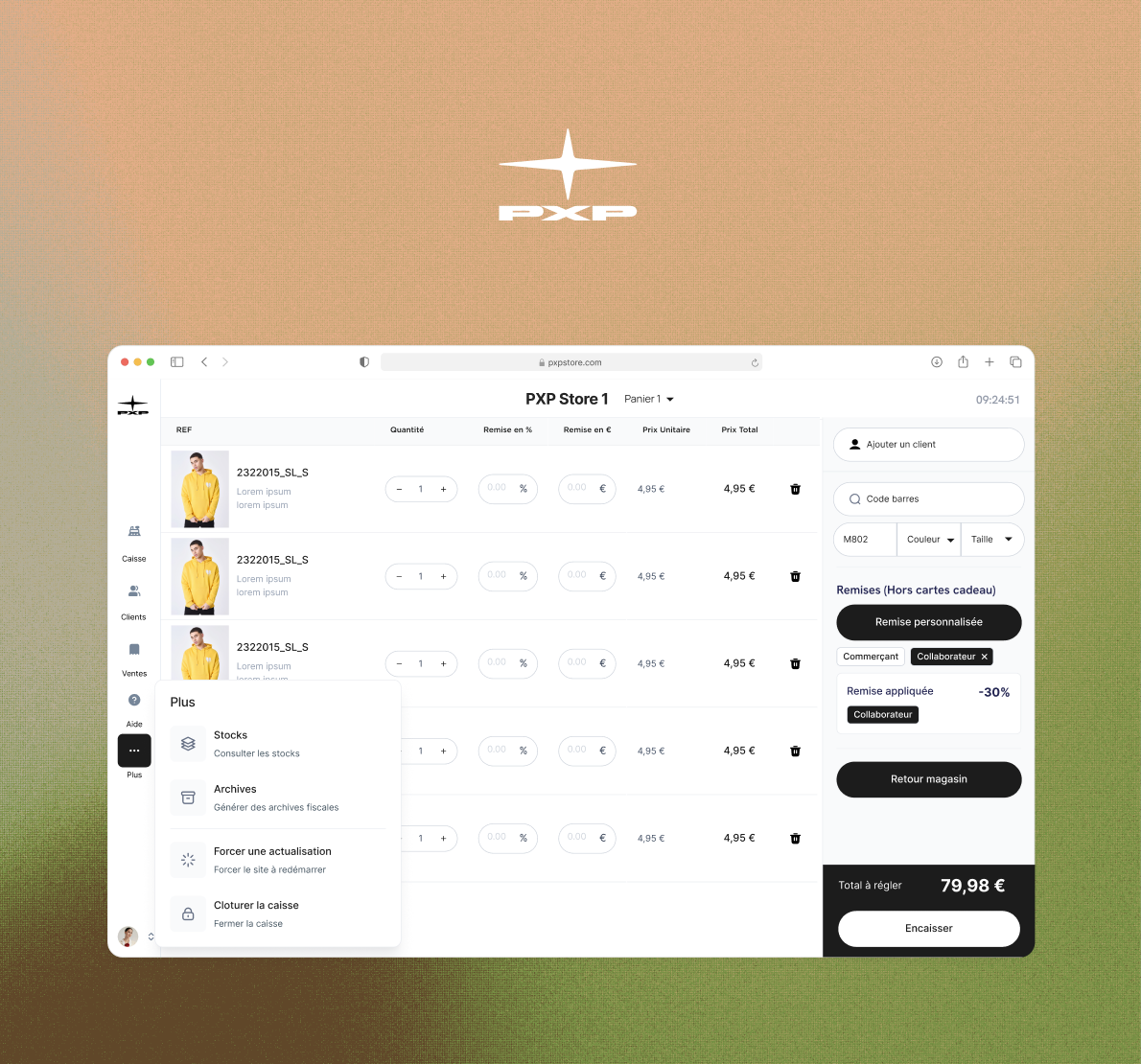 Point-of-sale and management software developed for Project X Paris